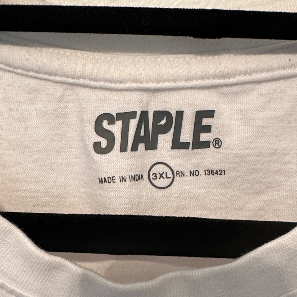 Staple White Tee with Multicolor Block Logo - Picture 2 of 8